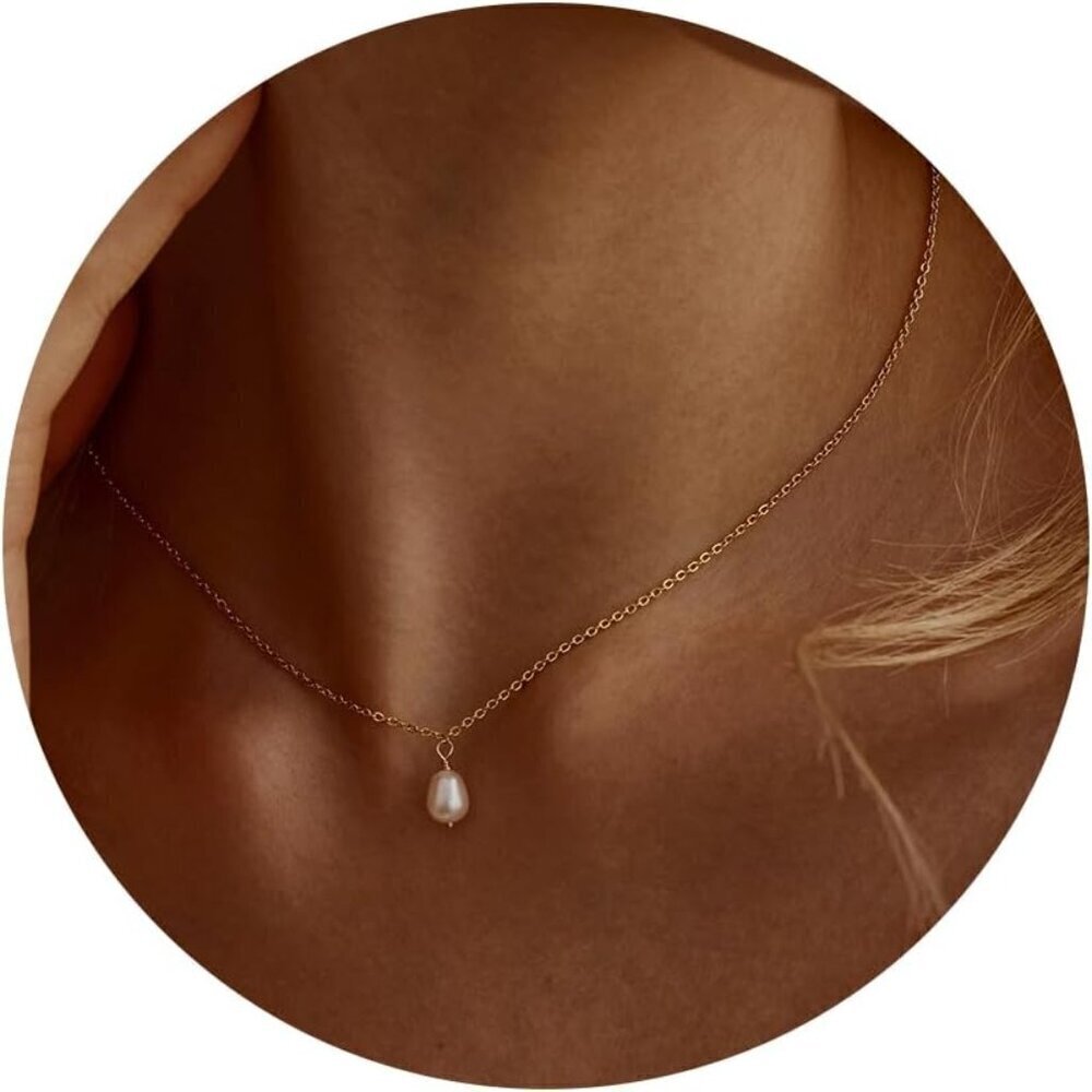 🆕 Women Gold Pearl Choker Necklace Trendy Chain Layered Birthday Jewelry Gifts